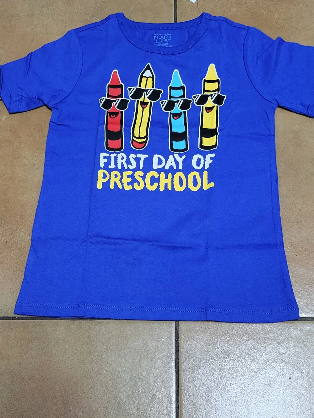 The Children's Place Royal Blue 'First Day of Preschool' Crayon Graphic Tee
